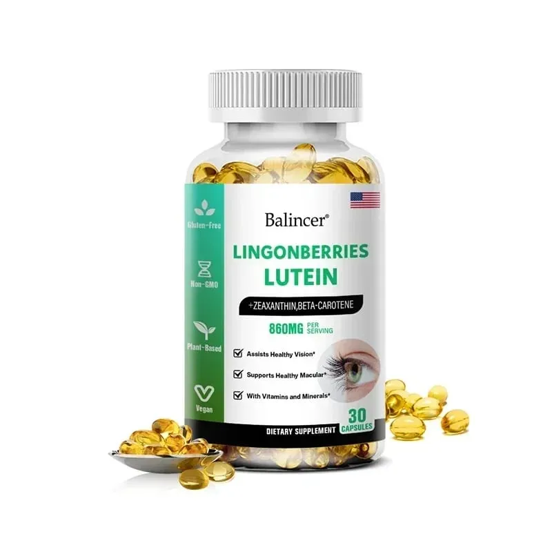 Balincer Lutein Capsules with Zeaxanthin Vitamin Dietary Supplement for Eye Health Support 120/60/30 Easy-to-Swallow Softgels