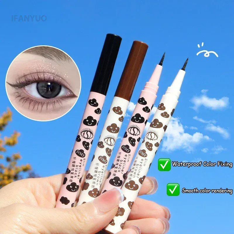 Ultra-thin Natural Matte Liquid Eyeliner Pen Waterproof Quick Dry Lower Eyelash Silkworm Pen High Pigment Smooth Eye Makeup Tool