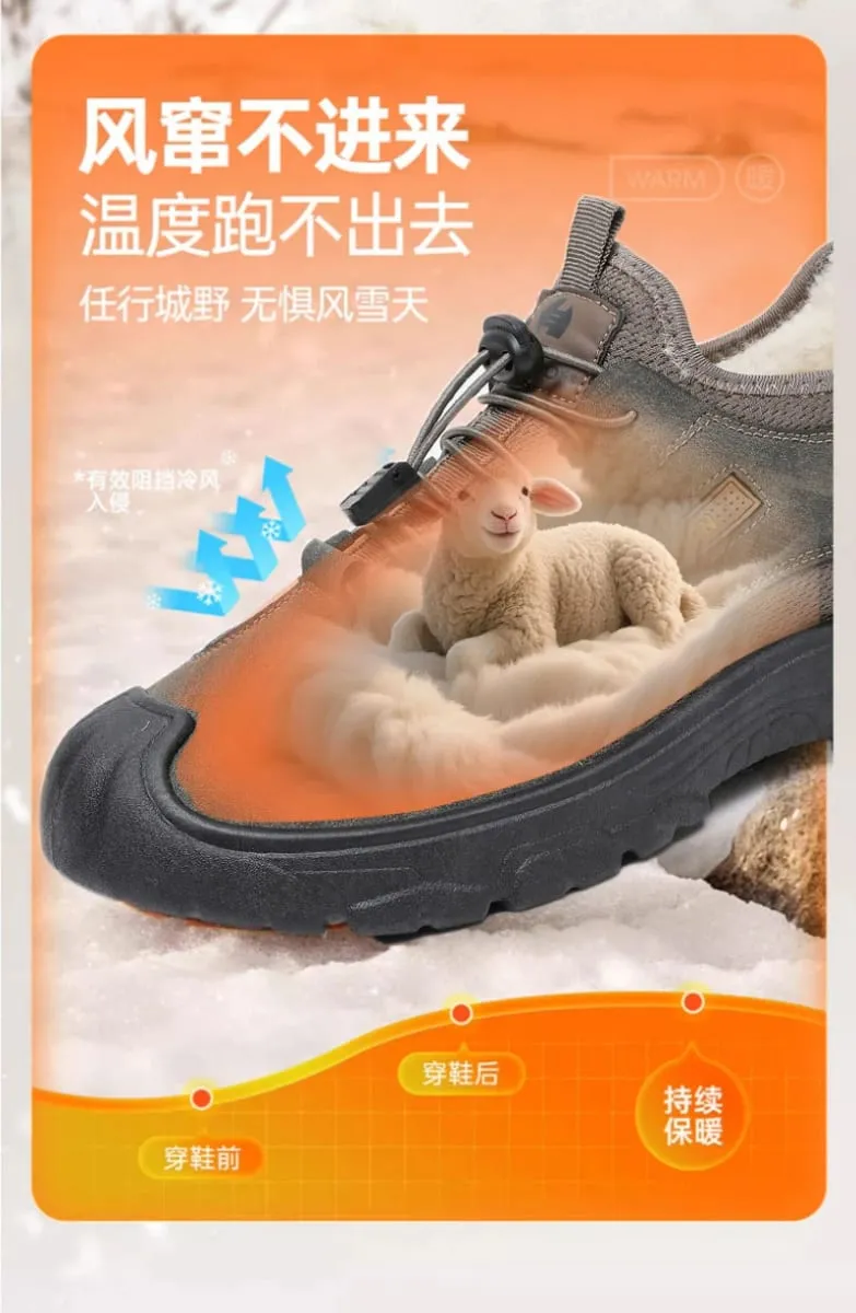 Men Winter Snow Boots New Fleece Lined Warm Shoes Non‑Slip Wear‑Resistant Hiking Boots Versatile Dad Shoes For Men