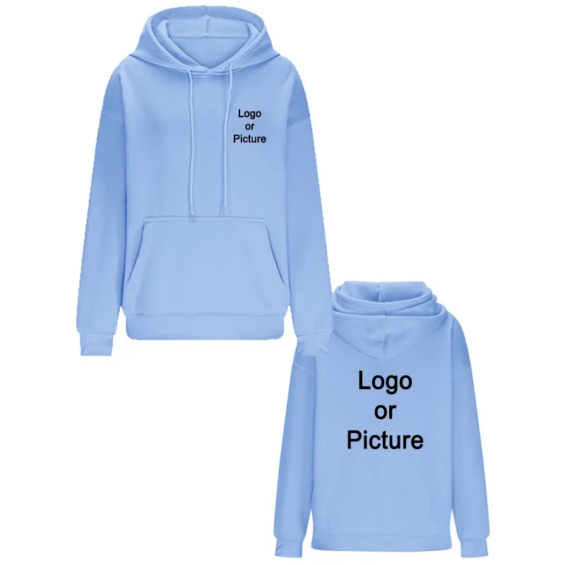 DIY Design Oversize Hoodies Women Fashion Customized Printed Loose Long Sleeve Shoulder Drop Cuff Sweathsirts Pullovers Sudadera