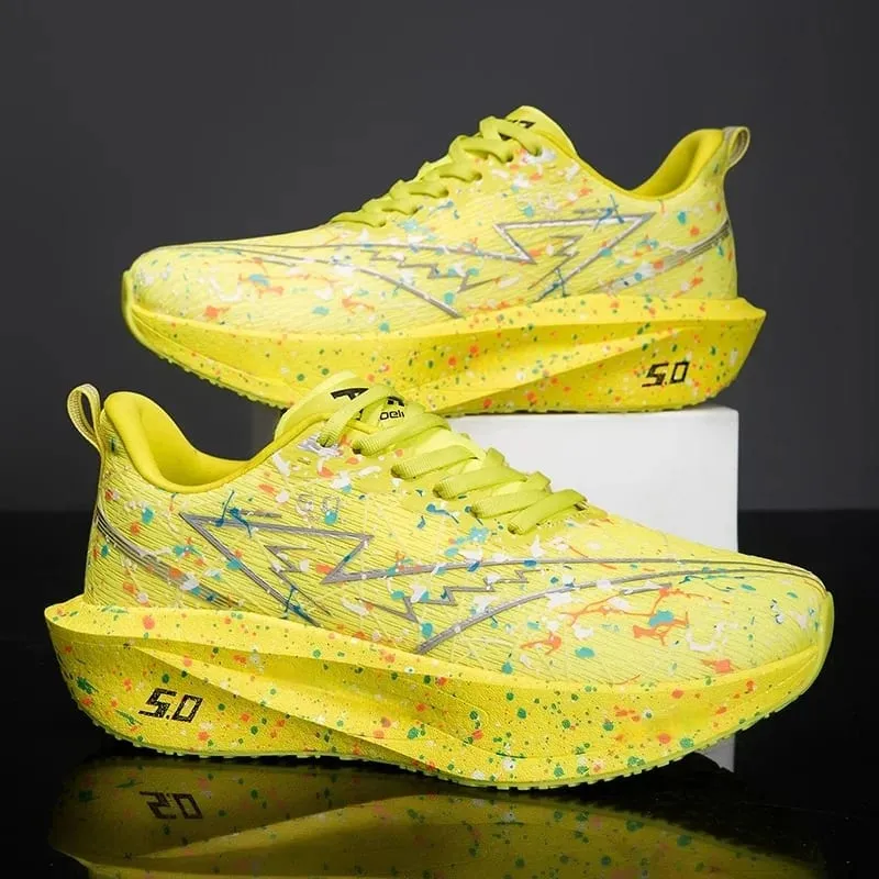 Men's Breathable Fashionable Cushioned Carbon Plate Running Shoes Lightweight Simple Versatile Sneakers for Daily Casual and Ou