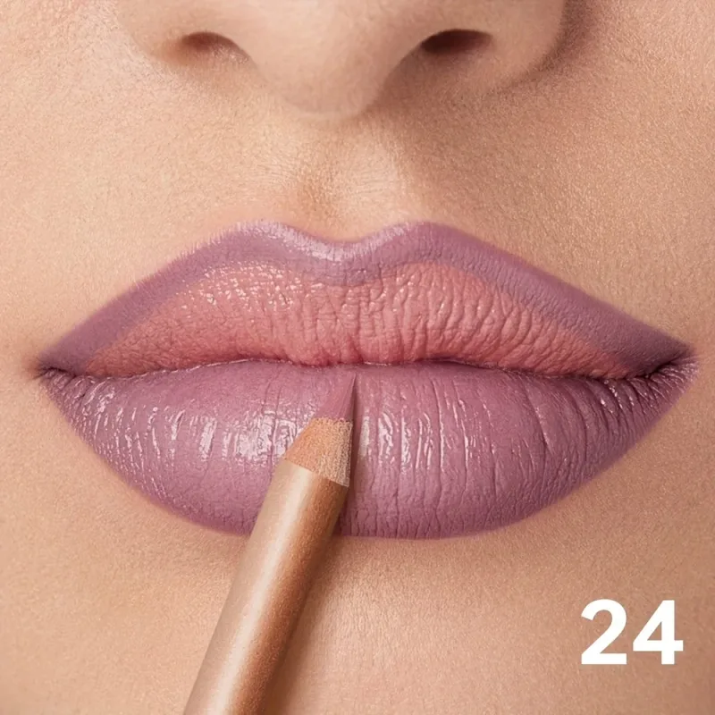 Matte Lip Liner Pencil Nude Long-Lasting Waterproof Smudge-Proof Precise Outline Smooth Creamy Formula