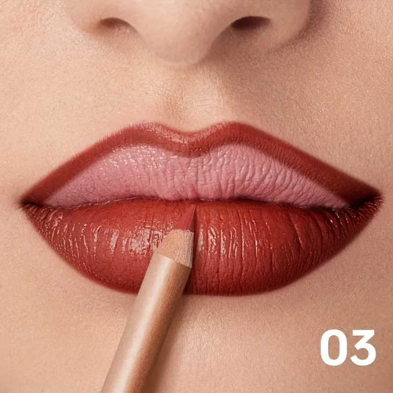Matte Lip Liner Pencil Nude Long-Lasting Waterproof Smudge-Proof Precise Outline Smooth Creamy Formula