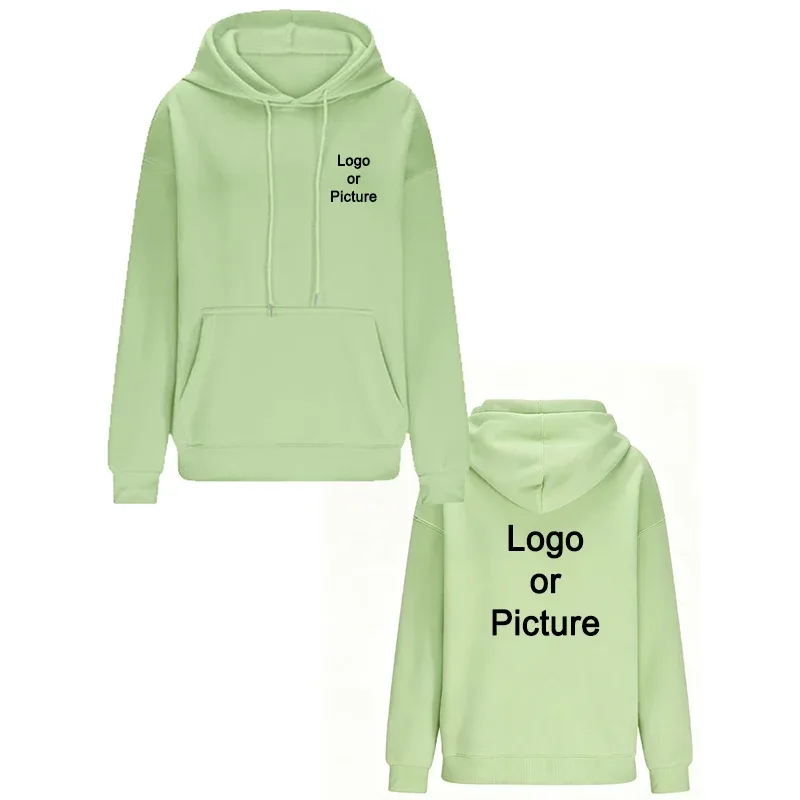 DIY Design Oversize Hoodies Women Fashion Customized Printed Loose Long Sleeve Shoulder Drop Cuff Sweathsirts Pullovers Sudadera