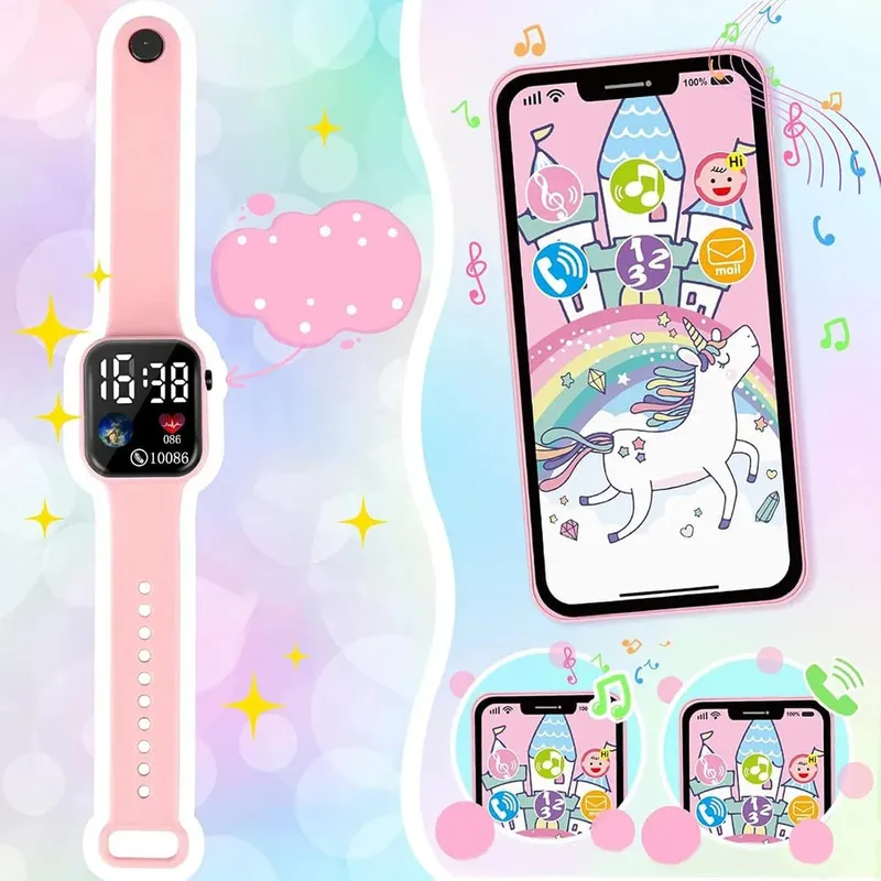 Little Girls Play Purse Kids Pretend Play Purse Cell Phone/Makeup/Keys Princess Makeup Purse for Girls Christmas Birthday Gift