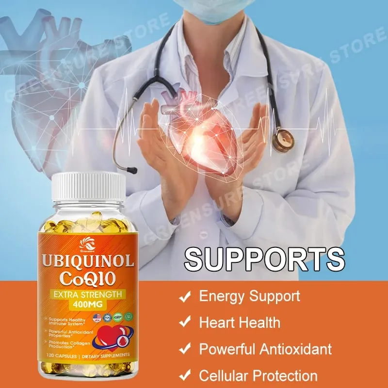 Buy 3 Get 1 Free - CoQ10 Capsules (Ubiquinone) 400mg - Support for Brain Heart & Energy Health – High Absorption Supplement