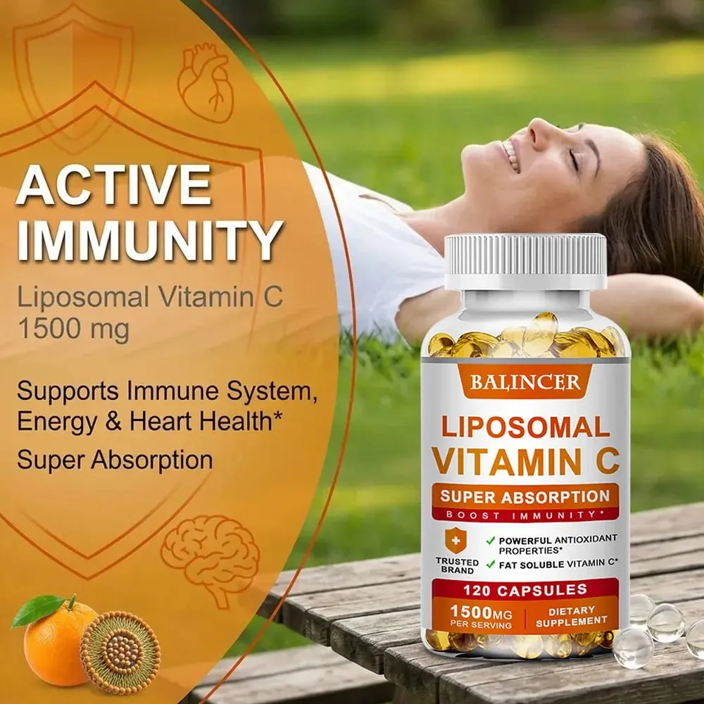 Liposomal Vitamin C Supports Antioxidant Health & Immune Function High Absorption Non-GMO Gluten Free – 120 Capsules