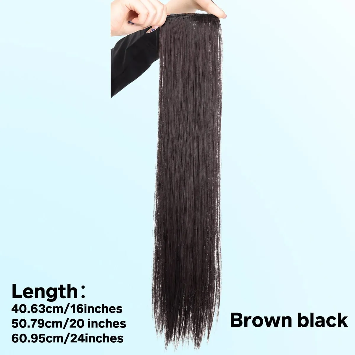 1pcs synthetic 16“20"24“ clip hair extension piece wig women's lightweight top replacement long straight hair