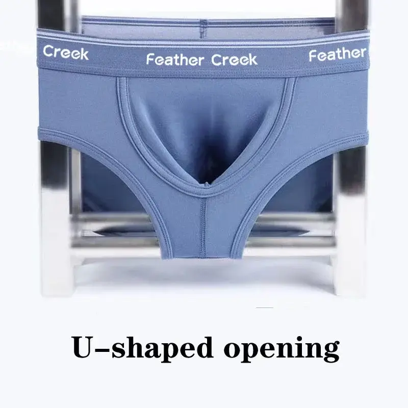 Large Pouch Men's Panties U Convex Front Pocket Flat Foot Triangle Sexy Shorts Fashionable Underwear for Men