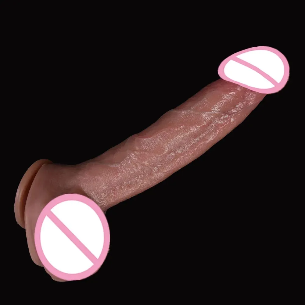 Ruddy Glans Erect Dildo Soft Skin Big Penis Cheap Female Masturbator Adult Strapon Suction Cup Anal Sex Toys for Women Massager