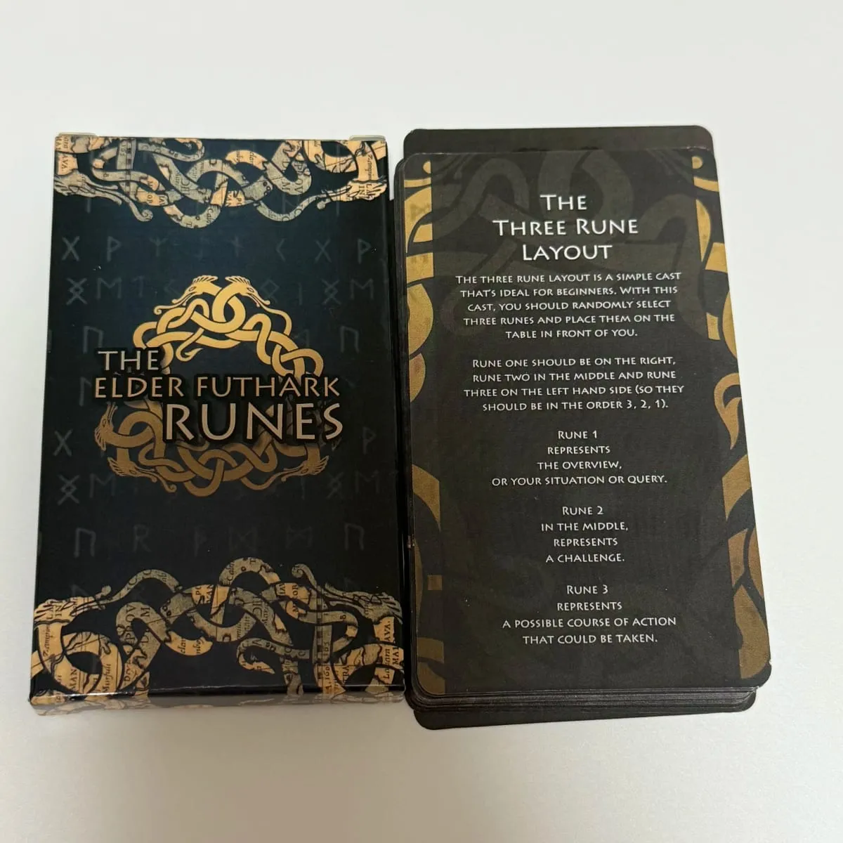 Elder Futhark Rune Cards with Meanings –25 Pcs Norse Mythology Oracle Cards for Fortune Telling & Meditation