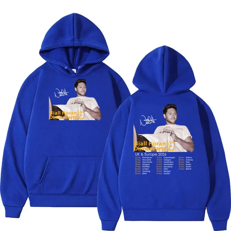 Niall Horan Dinner Party Live on Tour 2026 Print Hoodie Men's Clothing Fashion Oversized Sweatshirt Vintage Long Sleeve Hoodies