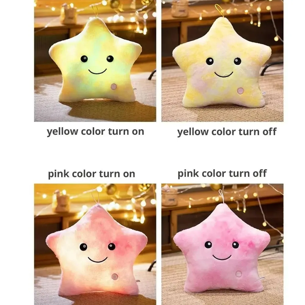 LED Electronic Star Plush Toy Soft Baby Kid Toys LED Star Doll Toy Home Decoration Star Soft Star Pillow