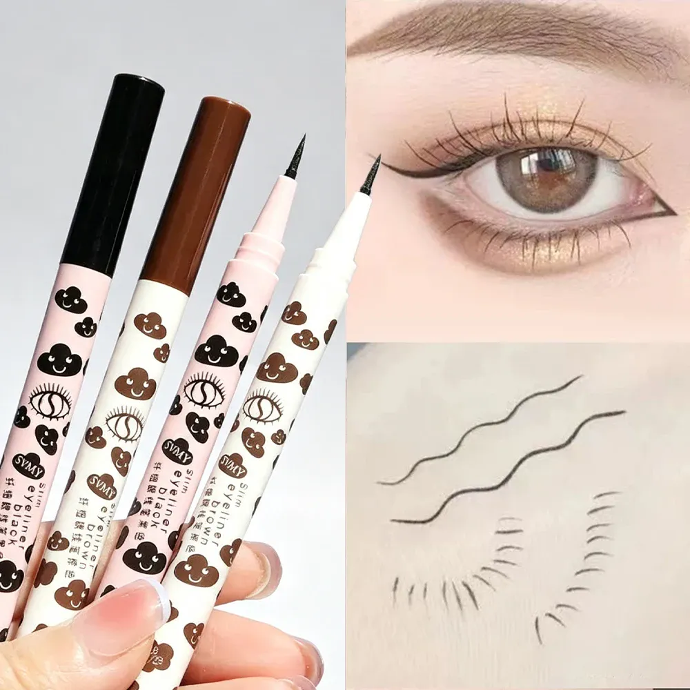 Ultra-thin Natural Matte Liquid Eyeliner Pen Waterproof Quick Dry Lower Eyelash Silkworm Pen High Pigment Smooth Eye Makeup Tool