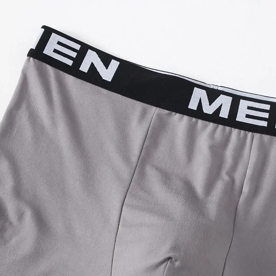 7-piece Set of Four Season Men's Solid Color Long Casual Underwear, Fashionable Sports Underwear, Plus Size Flat Corner Pants