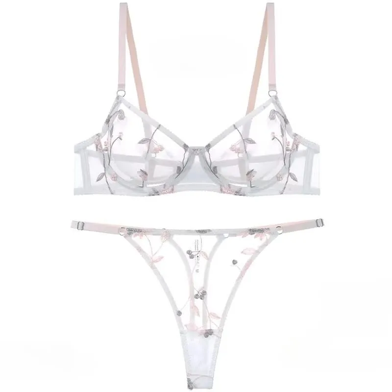 European Style Lace Sheer Embroidery Underwire Bra Minimizer Big Bust Anti-Sagging Support Comfort Soft Lingerie S-XL