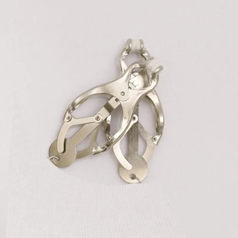 Metal Nipple Clamps Clips with Chain Clitoris Stimulator Steel Nipple Breast Clamps Flirting Women Sex Toy