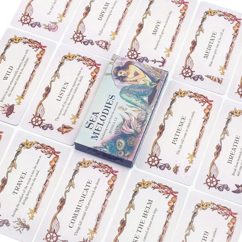 Sea Melodies Magical Messages Word Cards Mini Edition for Family Gatherings 40Pcs 11*6cm Board Game English Version