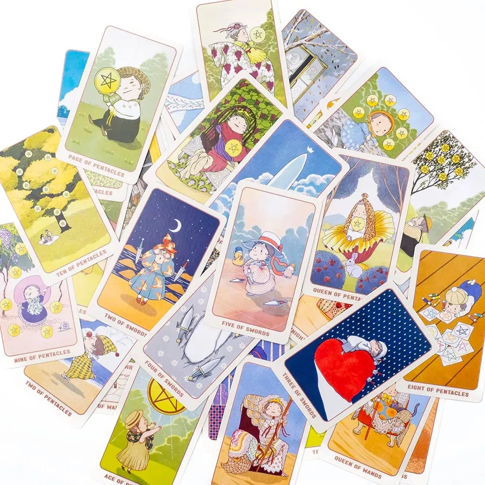78 Pcs Joyful Whimsical Cute Baby Cartoon Tarot Deck - an Intuitive And Magical 78-Card Deck for Divination And Self-Discovery