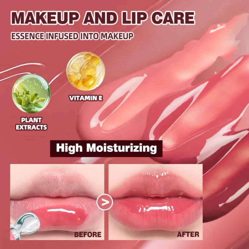 Mirror Pearl Lipgloss Long Lasting Moisturizing Lipstick Shine Glitter Lip Glaze Non Stick Cup Jelly Pout Lip Tint Makeup
