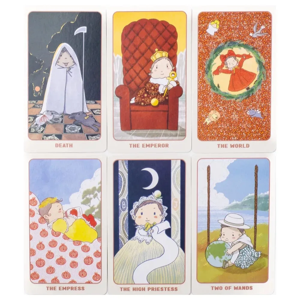 78 Pcs Joyful Whimsical Cute Baby Cartoon Tarot Deck - an Intuitive And Magical 78-Card Deck for Divination And Self-Discovery
