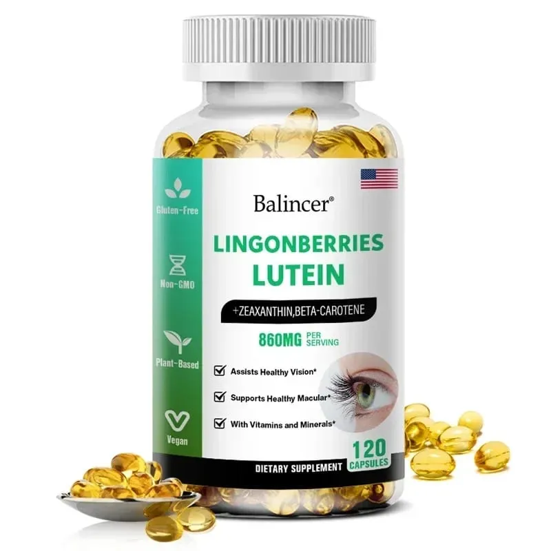 Balincer Lutein Capsules with Zeaxanthin Vitamin Dietary Supplement for Eye Health Support 120/60/30 Easy-to-Swallow Softgels