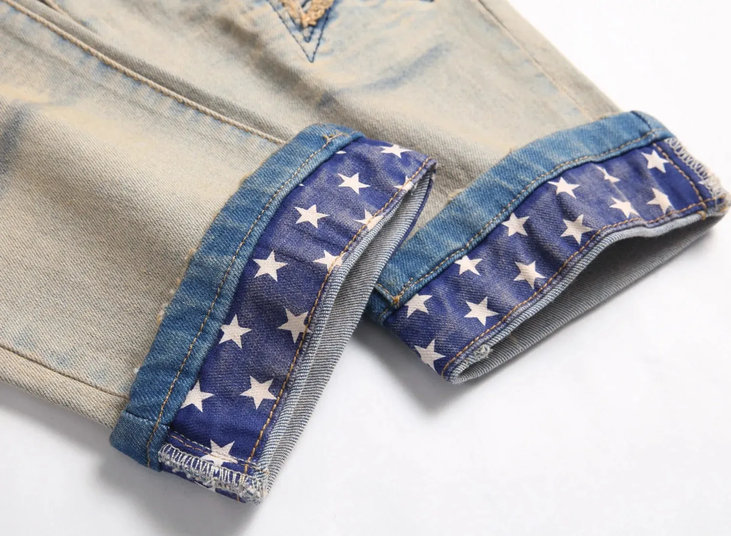 Vintage Jeans Men Pencil Pants Stretch Washed Distressed Mid Waist Straight Ankle Length Trousers 2024 Autumn Denims Streetwear