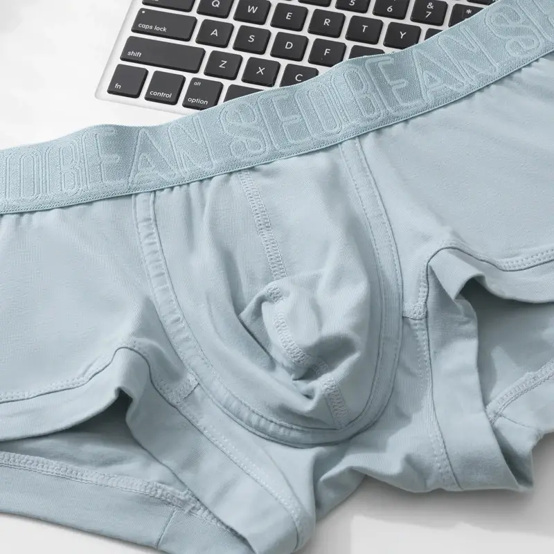Men's Breathable Cotton Boxer Shorts U-Convex Pouch Low-Waist Soft Stretch Underwear for Daily Casual & Intimate Wear