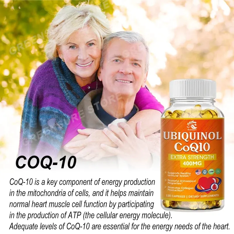 Buy 3 Get 1 Free - CoQ10 Capsules (Ubiquinone) 400mg - Support for Brain Heart & Energy Health – High Absorption Supplement