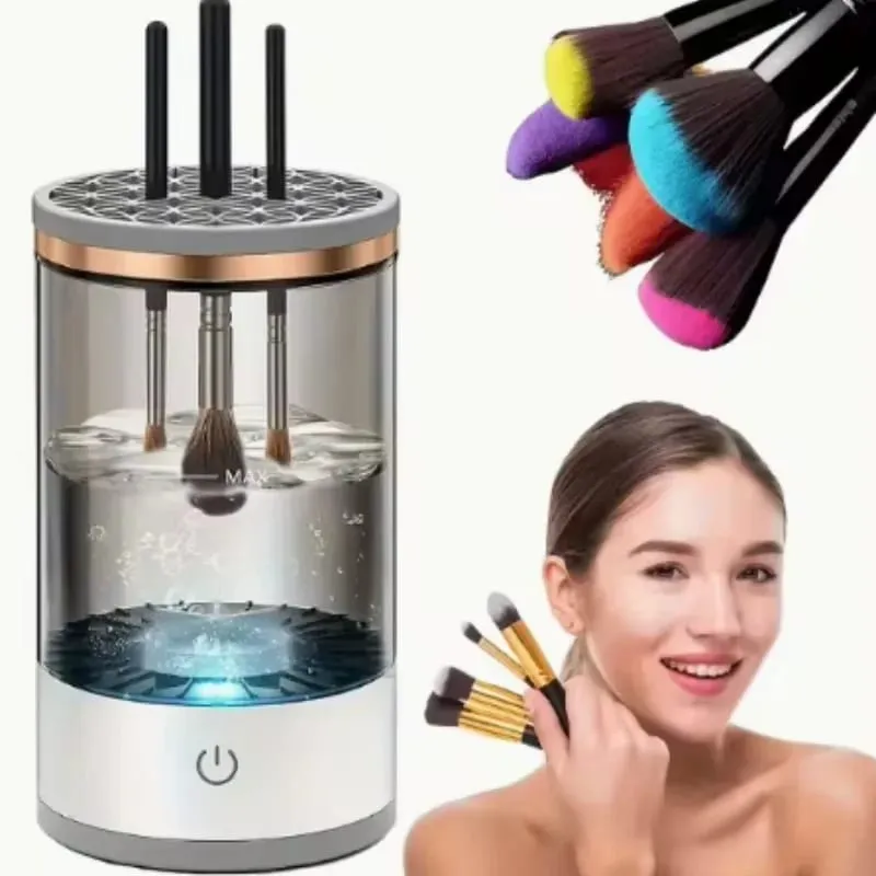 Portable USB Rechargeable Electric Makeup Brush Machine Efficient Automatic for Home Travel Cosmetic Brushes Deep Cleaning Tools