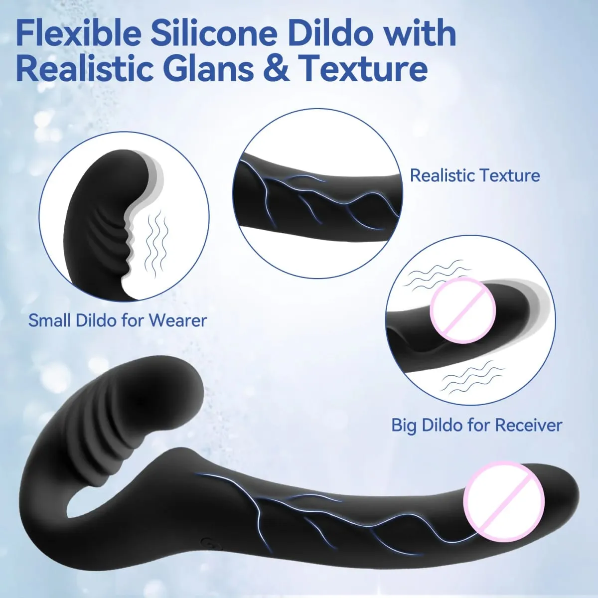 6 Inch & 4 Inch Strap On Double Sided Dildo 10 Strong Vibrating Anal Clitoral G Spot Vibrator Pegging & Lesbian Sex Toys