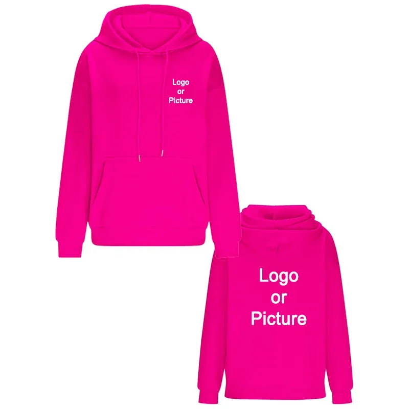 DIY Design Oversize Hoodies Women Fashion Customized Printed Loose Long Sleeve Shoulder Drop Cuff Sweathsirts Pullovers Sudadera