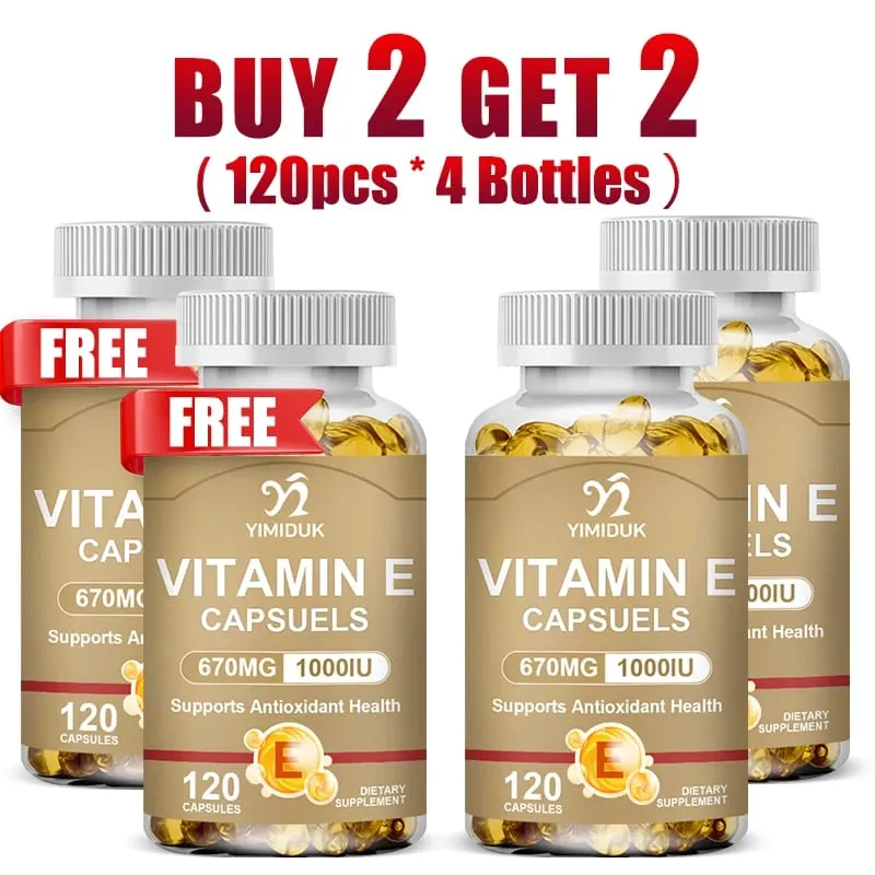 Buy 1 Get 1 Free! Vitamin E 670mg Capsules Support Skin & Heart Health Moisturizes from Within Reduces Scars & Promotes Shine