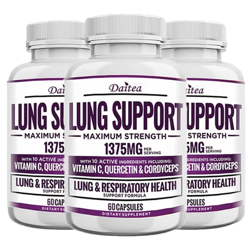 Lung Support Supplement for Lung Cleanse & Detox with Quercetin Bromelain Vitamin C & Cordyceps for Lung Respiratory Support
