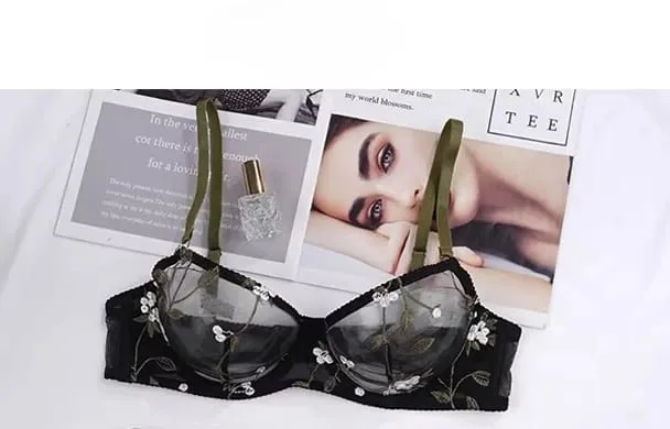 European Style Lace Sheer Embroidery Underwire Bra Minimizer Big Bust Anti-Sagging Support Comfort Soft Lingerie S-XL