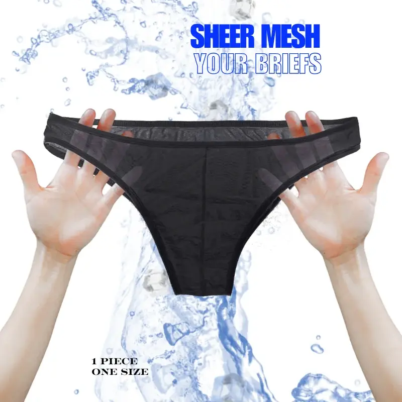 Mens Underwear Men's Fashionable Breathable Triangle Underwear, Mesh Transparent Comfortable Sexy Men's Underwear Men Briefs YW