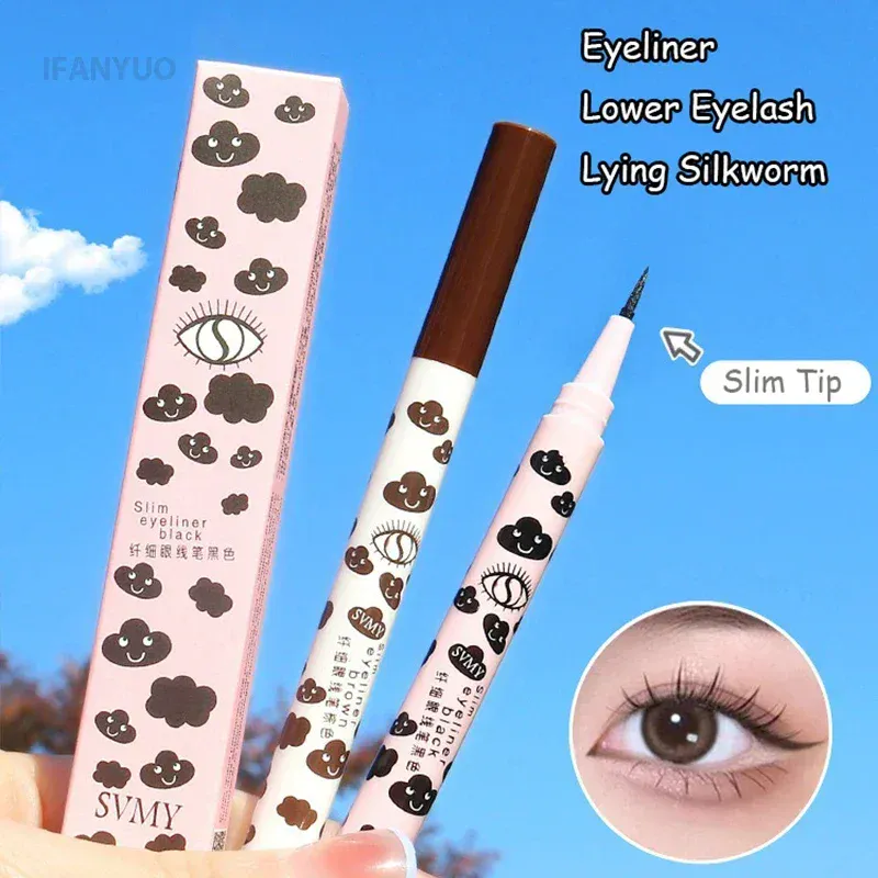 Ultra-thin Natural Matte Liquid Eyeliner Pen Waterproof Quick Dry Lower Eyelash Silkworm Pen High Pigment Smooth Eye Makeup Tool