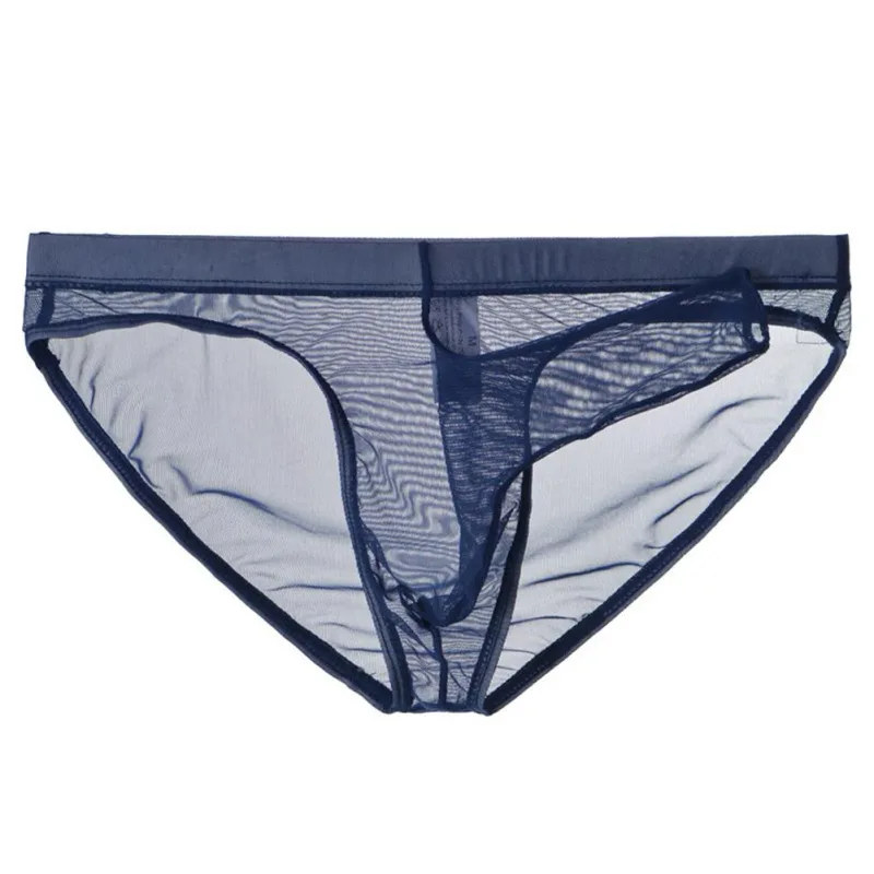 Men Underwear Mesh Transparent Elephant Nose Briefs Thin Lightweight Quick Dry Low Waist Breathable Underpants — image 14