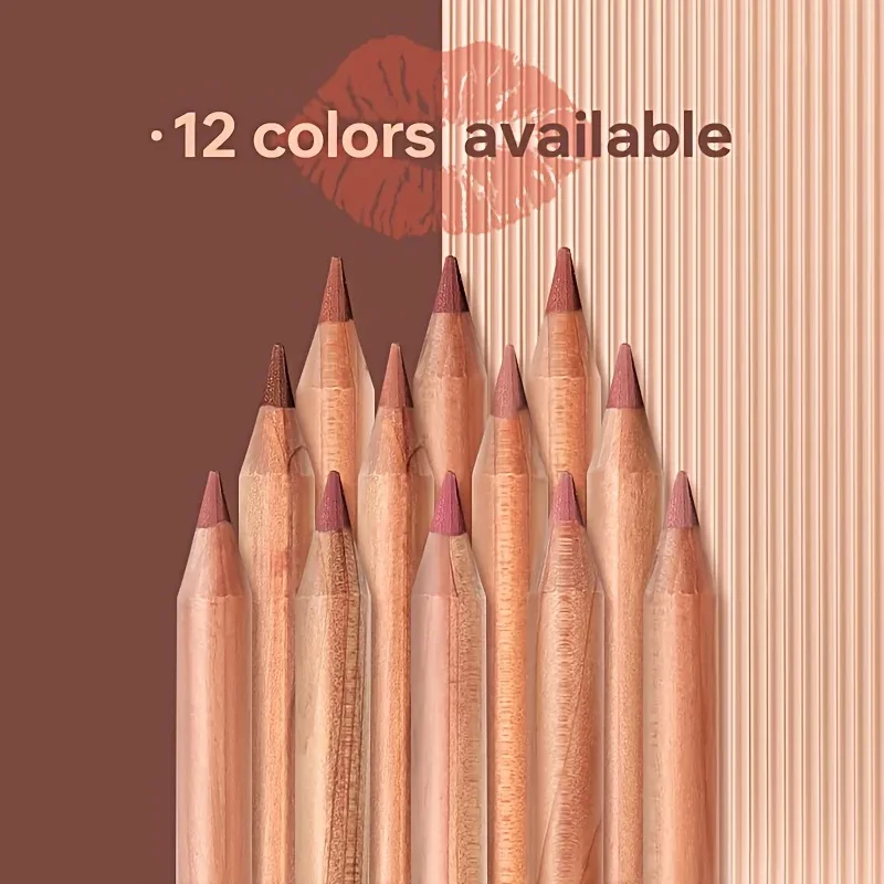 Matte Lip Liner Pencil Nude Long-Lasting Waterproof Smudge-Proof Precise Outline Smooth Creamy Formula
