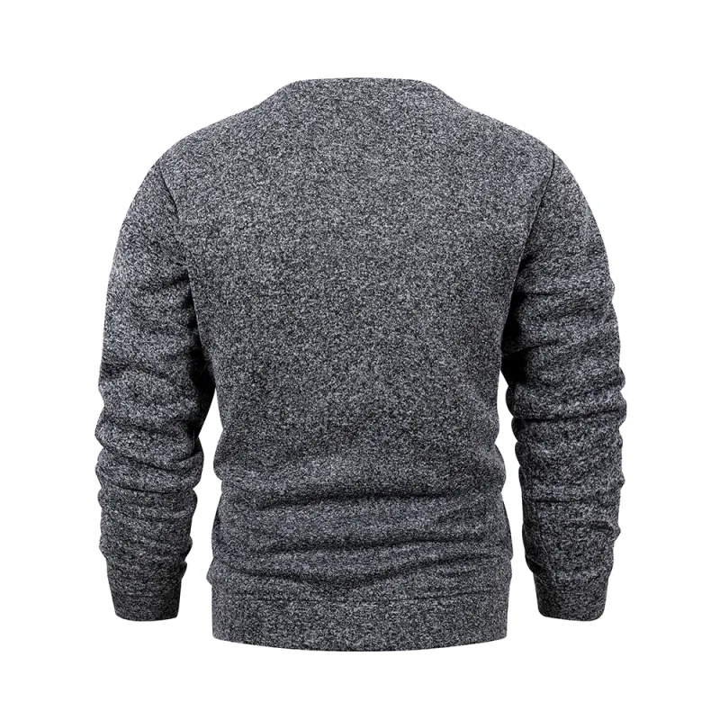 Men's Warm Crew Neck Sweatshirt Fleece Lined Thermal Pullover Autumn Winter Fashion Casual Sweater Loose Knit Long Sleeve Hoodie