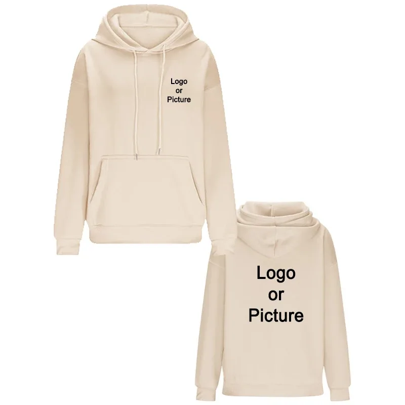 DIY Design Oversize Hoodies Women Fashion Customized Printed Loose Long Sleeve Shoulder Drop Cuff Sweathsirts Pullovers Sudadera
