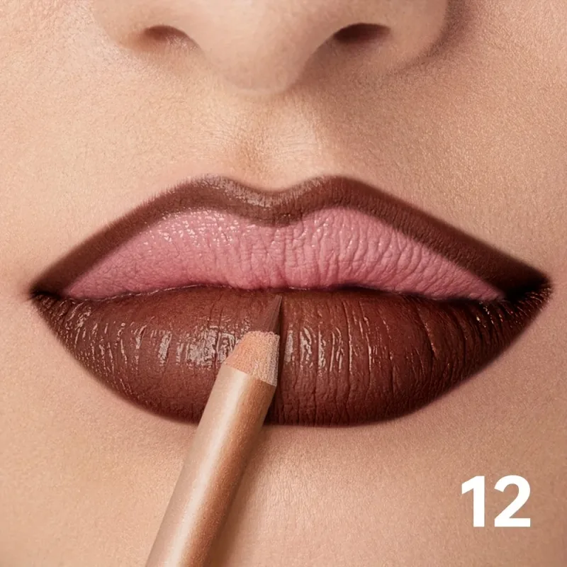 Matte Lip Liner Pencil Nude Long-Lasting Waterproof Smudge-Proof Precise Outline Smooth Creamy Formula