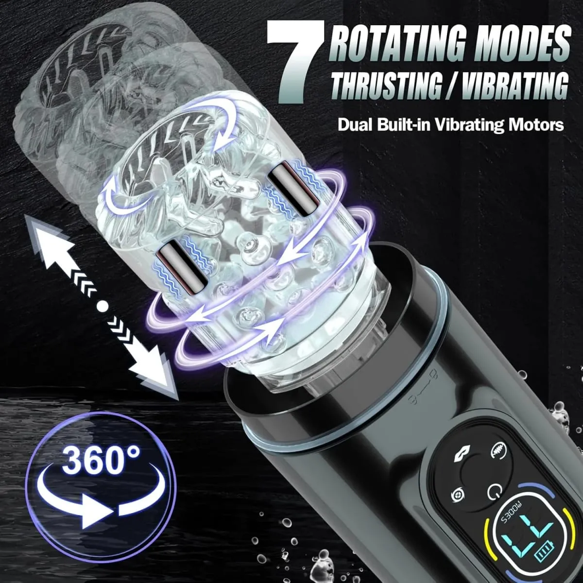 Automatic Male Masturbator Penis Pump Sex Toy for Men Pocket Pussy LCD Blowjob Sex Machine with7 Thrusting Rotating Modes