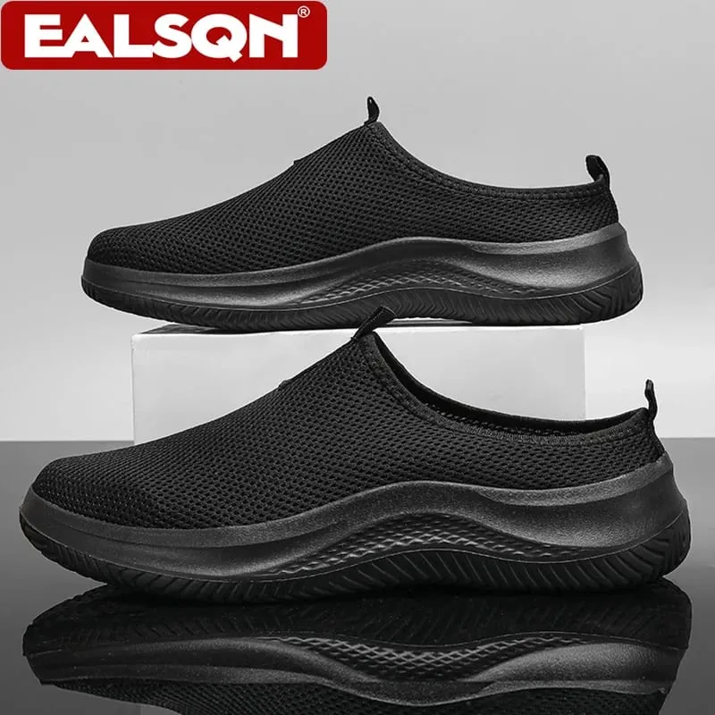 Summer Breathable Mesh Slip On Casual Shoes For Men's Lightweight Walking Sneakers Plus Size 39-48 Outdoor Comfortable Footwear