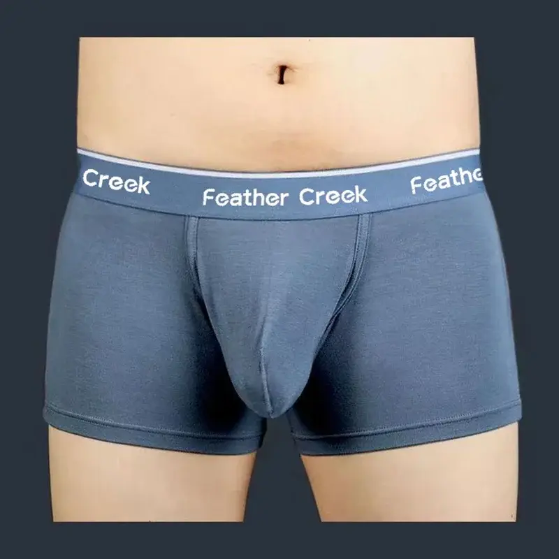 Large Pouch Men's Panties U Convex Front Pocket Flat Foot Triangle Sexy Shorts Fashionable Underwear for Men