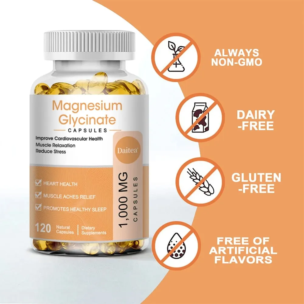Magnesium Glycinate Supplement with Vitamins To Promote Natural Sleep Reduce Stress and Anxiety and Support Bone Health