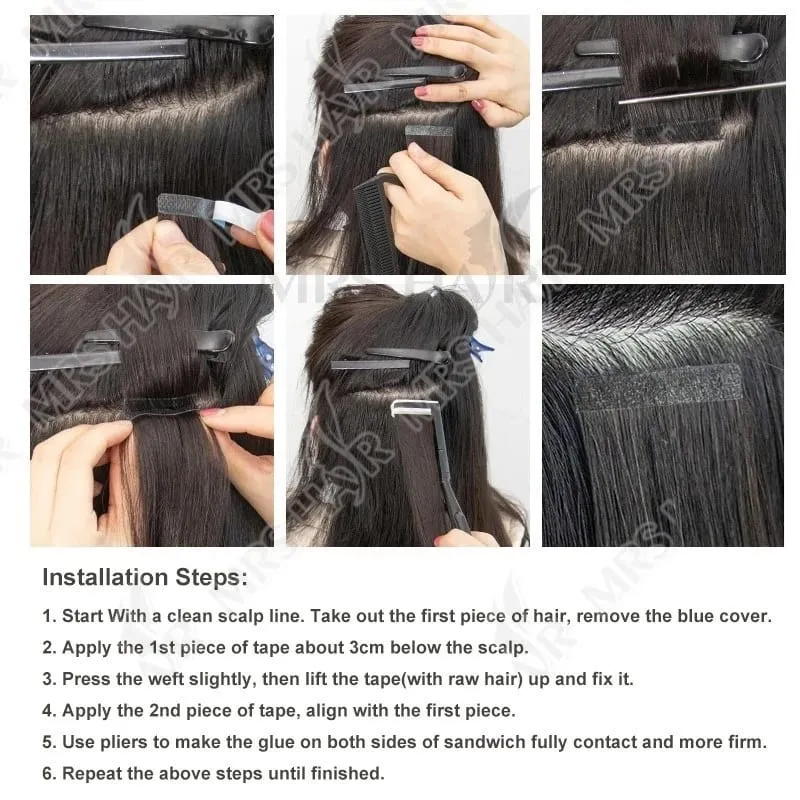 Tape in Hair Extensions Human Hair Blonde Seamless Tape Hair Extensions 4x0.8cm Skin Weft PU Tape On Hair 20PCS 12"-22"