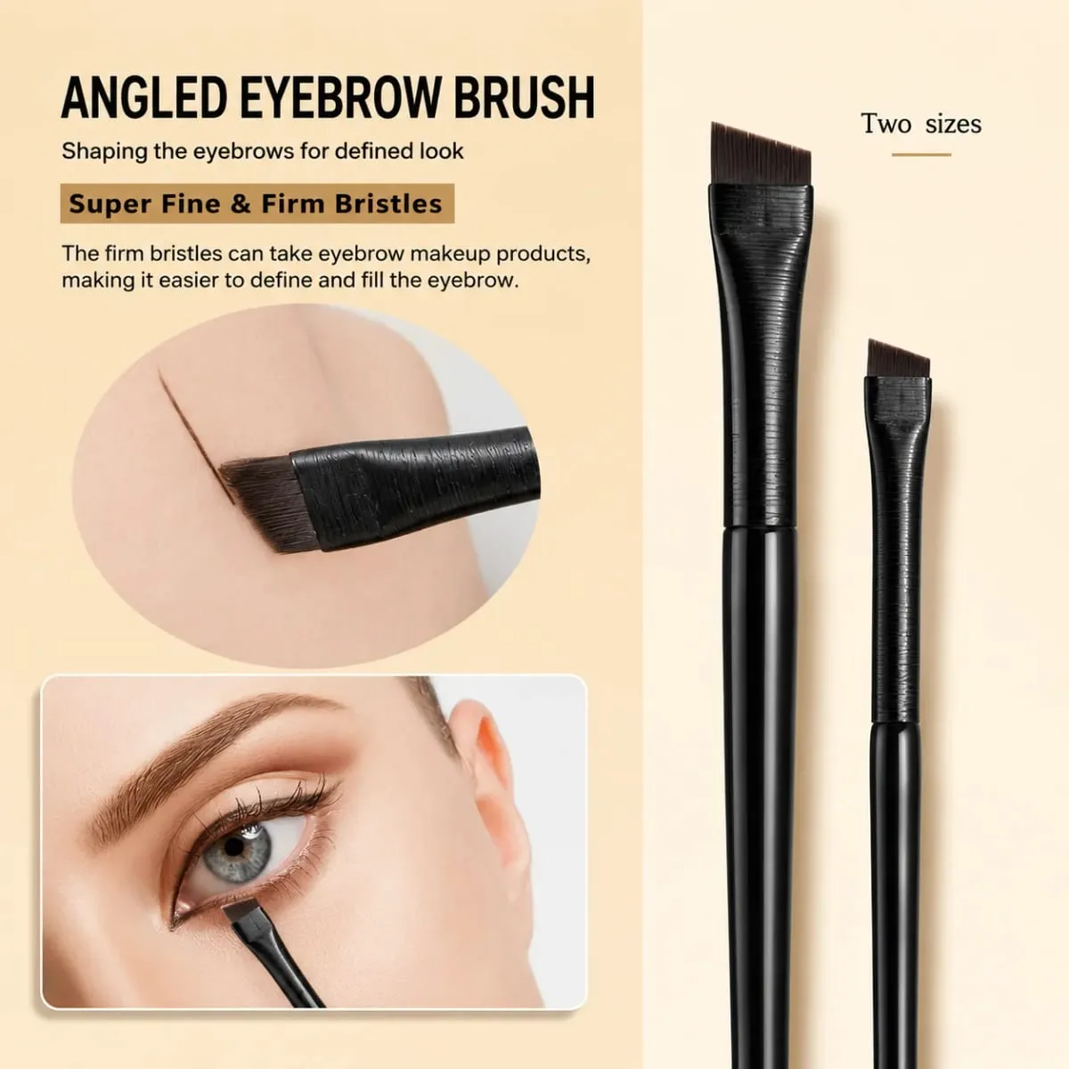 5/7-Piece Precision Eye Makeup Brush Set | Scythe & Angled Eyeliner Eyebrow Brushes With Long Handle Reversible Design