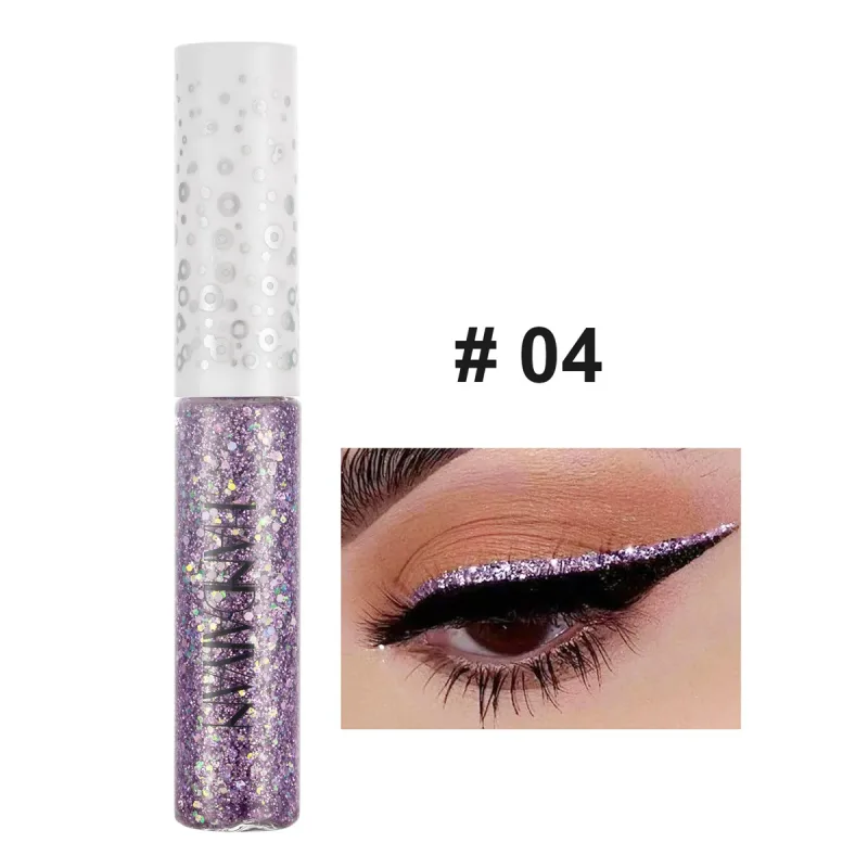 12 Colors Shiny Eye Liners Pigment Silver Rose Gold Color Glitter Liquid Eyeliner Metallic Colorful Makeup For Women