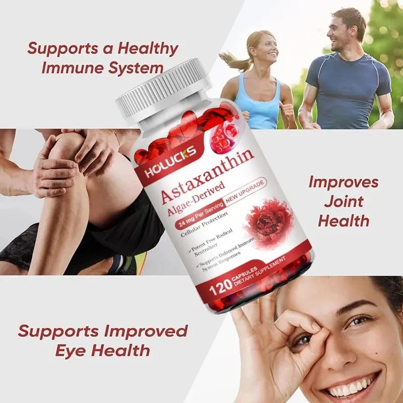 Astaxanthin Capsules with Algae Extract & Antioxidants Support Eye Health Joint Comfort & Immune Balance